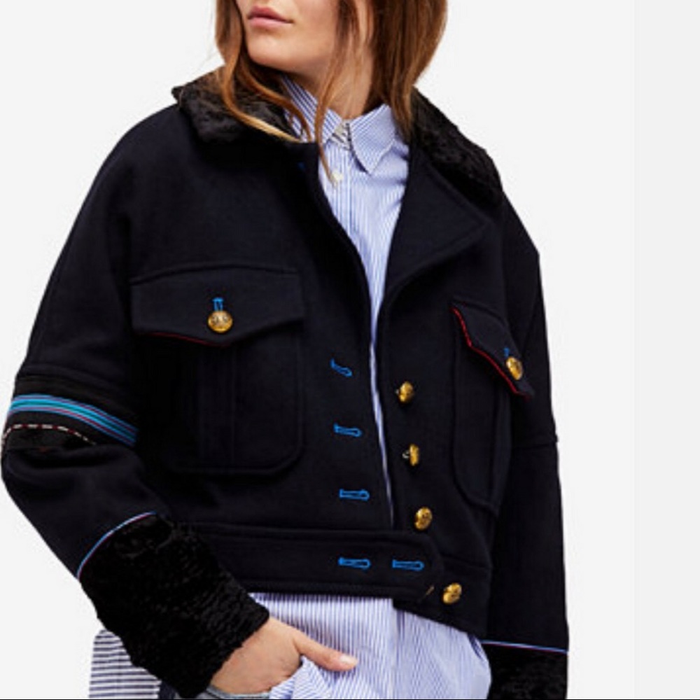 FREE PEOPLE Cropped Eisenhower Jacket NWT - Picture 6 of 6